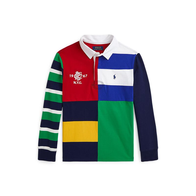 Polo Ralph Lauren Patchwork Cotton Jersey Rugby Shirt S-XL image number 0